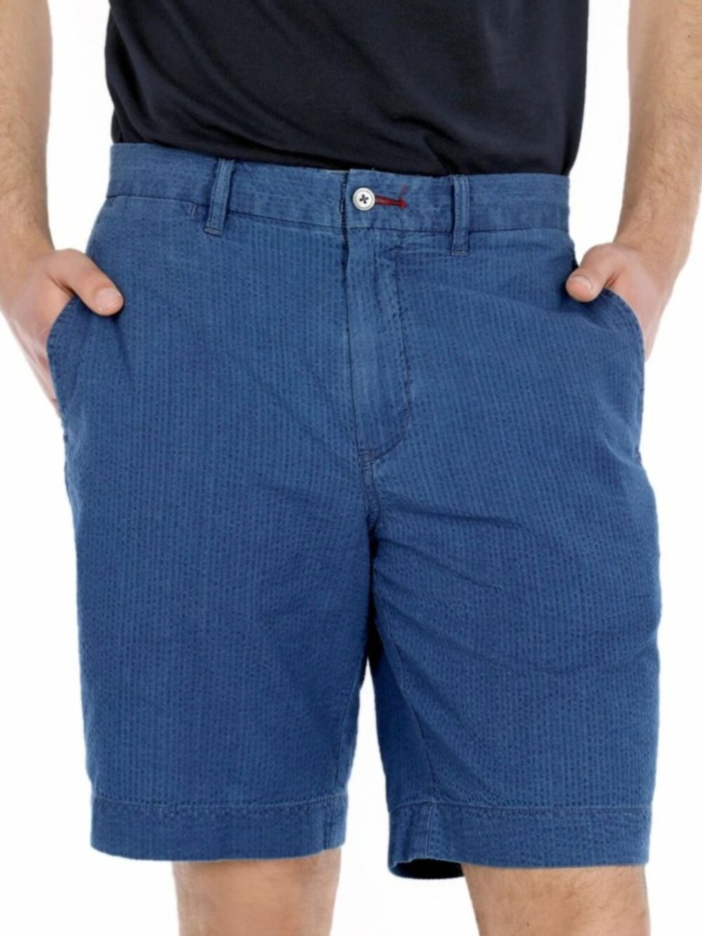 Polo Ralph Lauren Classic Fit Indigo Cotton Seersucker 9" Shorts Mens Sz 38 Pony